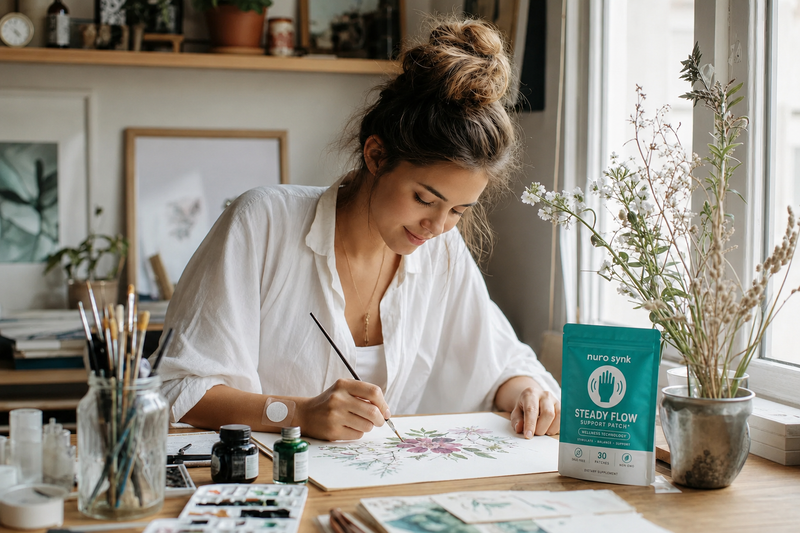 Artist creating with steady hands