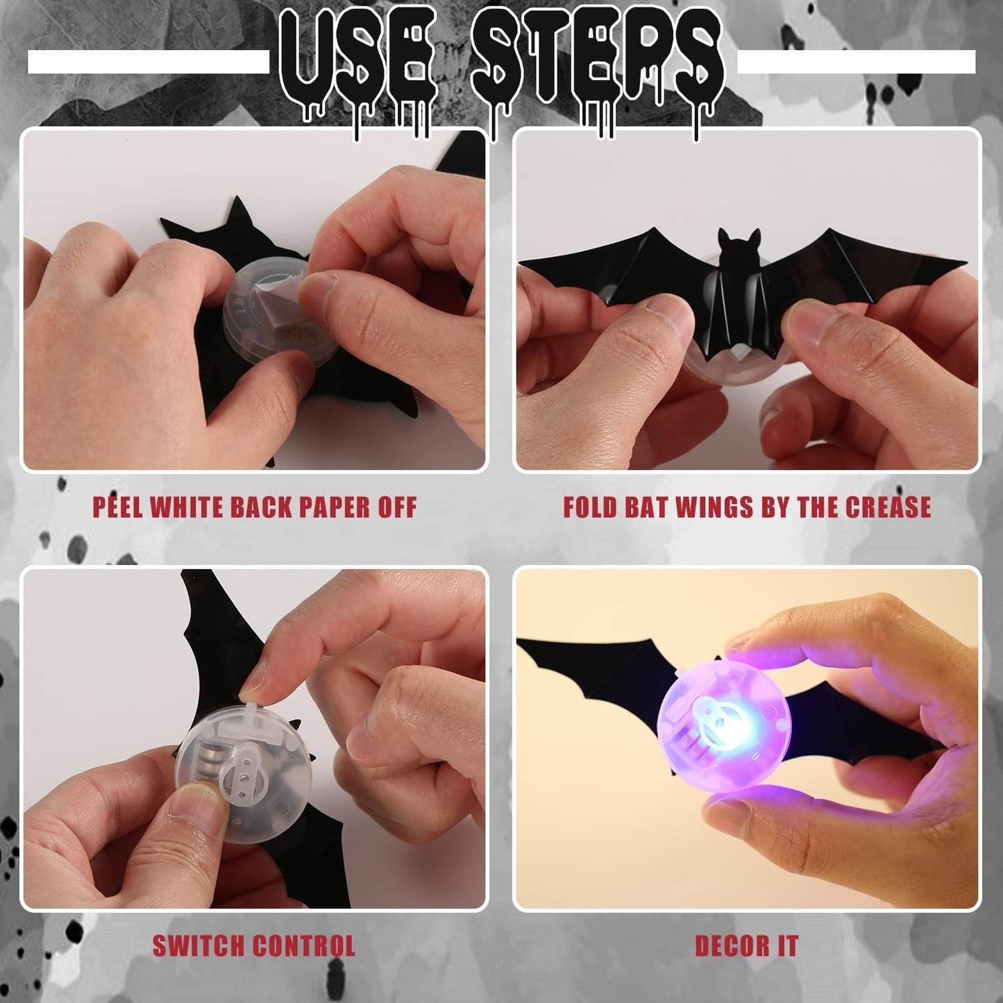 Halloween 3D Lighted Bats
