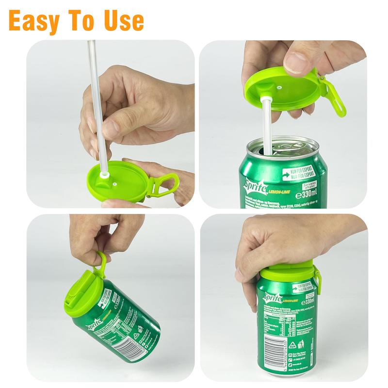 Soda Can Lids with Straw