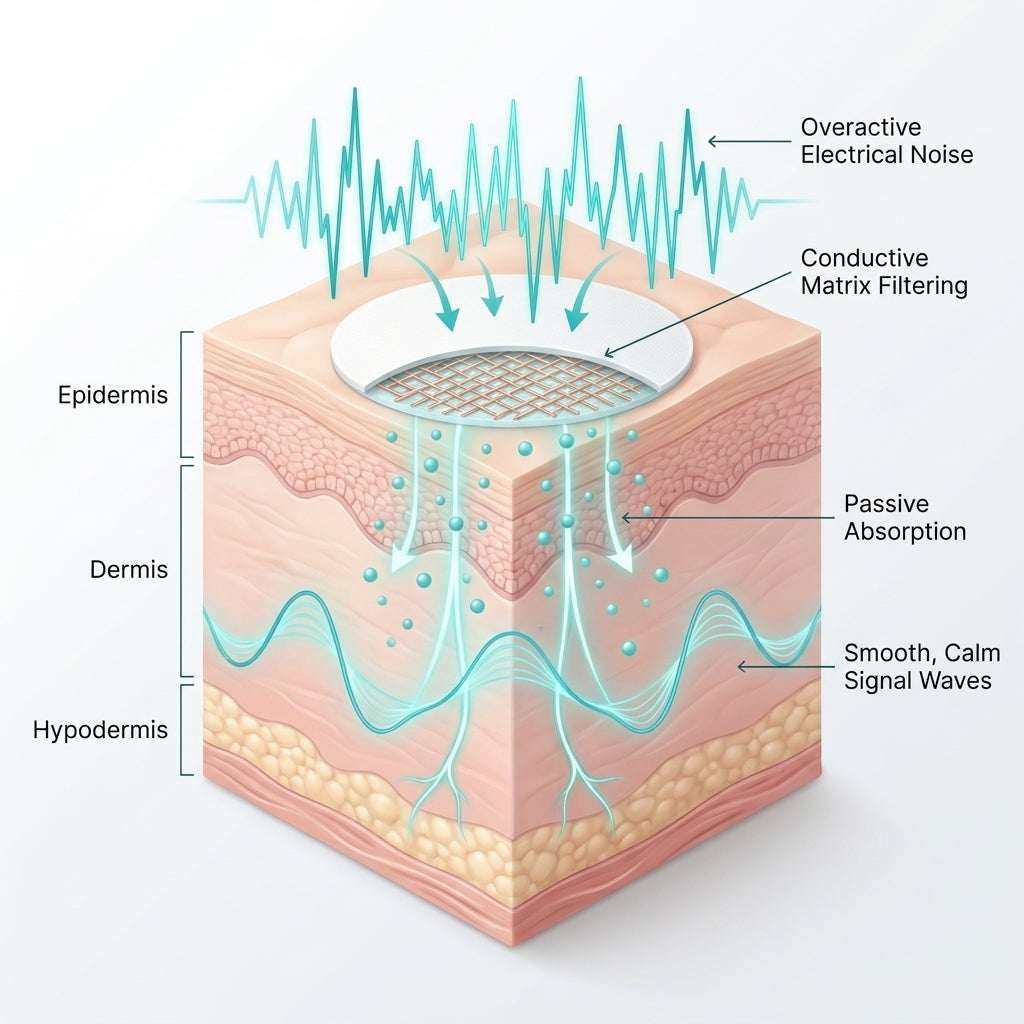 Cross-section illustration of passive conductive balance support technology