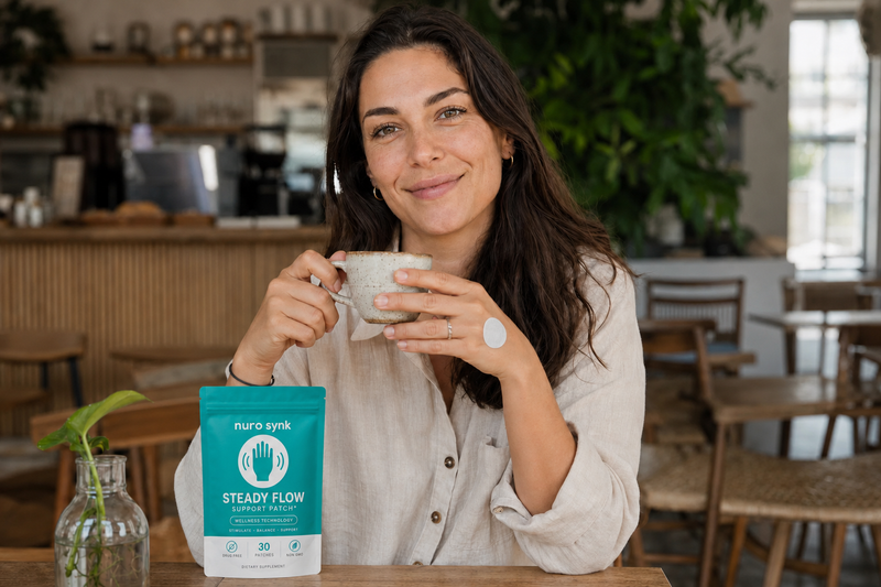 Holding coffee cup confidently